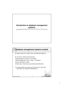 Introduction to database management systems Database
