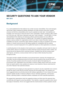 Vendor security questions