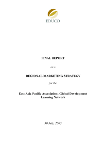 FINAL REPORT REGIONAL MARKETING STRATEGY East Asia