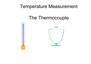 Temperature Measurement The Thermocouple
