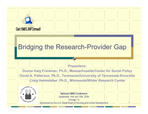 Bridging the Research-Provider Gap