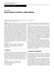 Social functions of location in mobile telephony