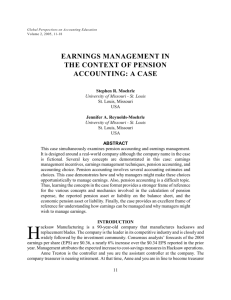 Earnings Management in the Context of Pension Accounting: A Case