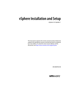 vSphere Installation and Setup - OpenTopic