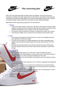 Nike marketing plan