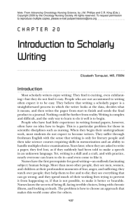 Introduction to Scholarly Writing - Home
