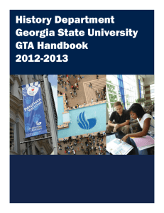 History Department Georgia State University GTA Handbook 2012