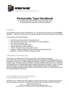Personality Type Handbook