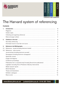 The Harvard system of referencing