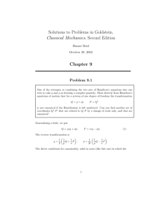 Solutions to Problems in Goldstein, Classical Mechanics