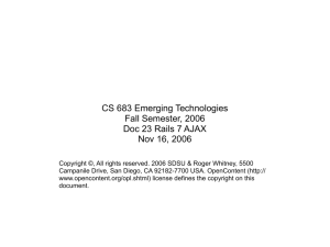 CS 683 Emerging Technologies Fall Semester, 2006 Doc 23 Rails 7