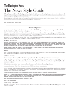 The News Style Guide - The Huntington News