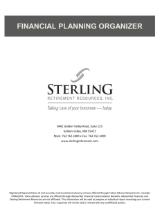 financial planning organizer - Sterling Retirement Resources, Inc.