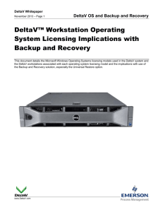 DeltaV OS and Backup and Recovery