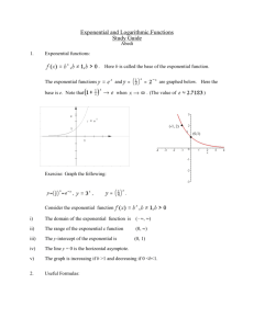 Exponential and Logarithmic.Functions Study Guide