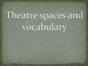 Theatre spaces and vocabulary - Theatre201-SP14-Saxton