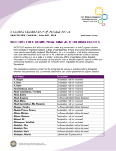 WCD 2015 Author Conflict of Interest Disclosures