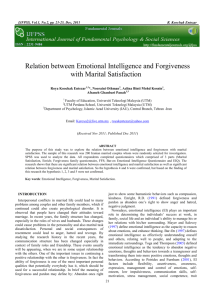 Relation between Emotional Intelligence and Forgiveness with