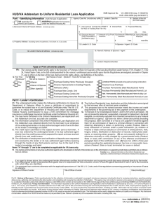 HUD/VA Addendum to Uniform Residential Loan Application