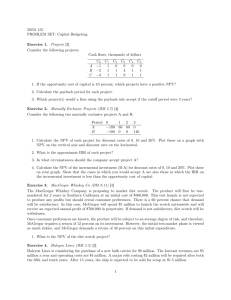 MØA 155 PROBLEM SET: Capital Budgeting Exercise 1. Projects [3