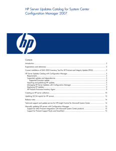 HP Server Updates Catalog for System Center Configuration