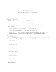 Master Theorem: Practice Problems and Solutions