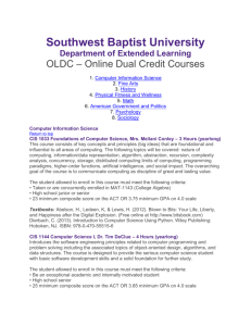 Online Dual Credit - Southwest Baptist University