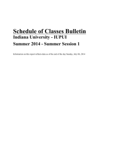 Schedule of Classes Bulletin