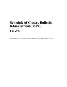 Schedule of Classes Bulletin