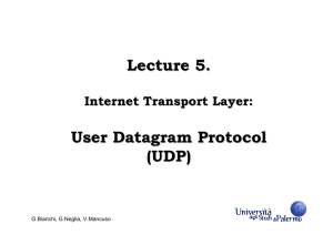 Lecture 5. User Datagram Protocol (UDP)