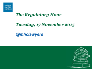 The Regulatory Hour Presentation Slides