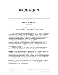Client Advisory – The 3 Cs of Credit - Bernstein