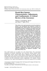 Death row inmate characteristics, adjustment, and confinement: a