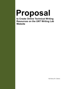 Proposal to Create Online Technical Writing Resources on the UNT