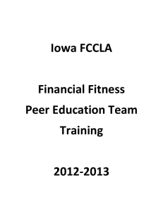 Iowa FCCLA Financial Fitness Peer Education Team Training 2012