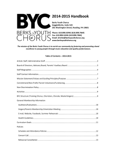 2014-2015 Handbook - Berks Youth Chorus
