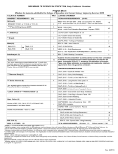Early Childhood Program Sheet - College of Education and Human