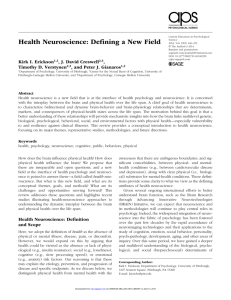 Health Neuroscience: Defining a New Field
