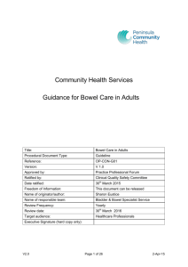 Guidance For Bowel Care In Adults - the Royal Cornwall Hospitals
