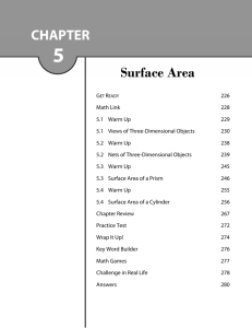 CHAPTER Surface Area - School District #35