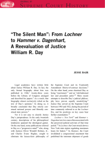 "The silent man": From Lochner to Hammer v. Dagenhart, a