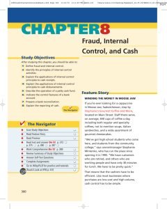Chapter 8 Fraud, Internal Control, and Cash