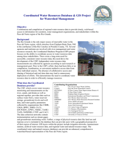 Coordinated Water Resources Database & GIS Project for