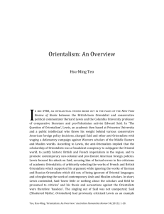 Orientalism: An Overview - Australian Humanities Review
