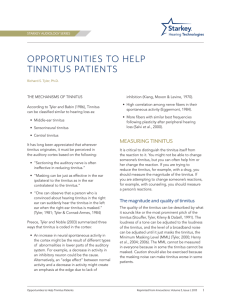 Opportunities To Help Tinnitus Patients