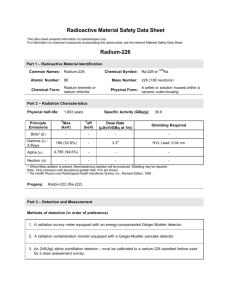 Radioactive Material Safety Data Sheet Radium-226