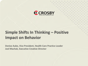 Simple Shifts In Thinking – Positive Impact on Behavior