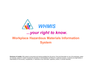 WHMIS - Information