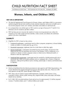 FRAC Fact Sheet on WIC