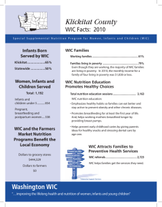 2010 Klickitat County WIC Fact Sheet